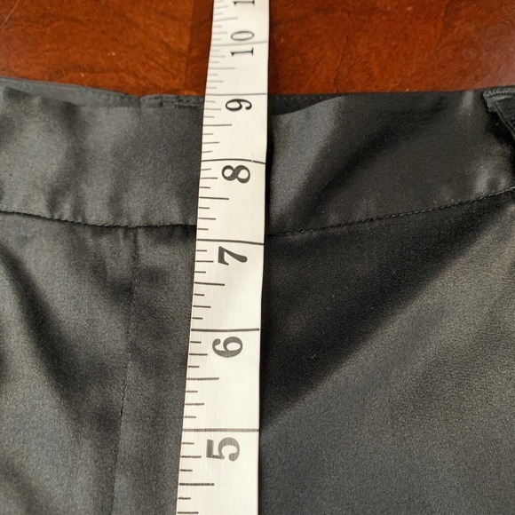 Theory‎ Emery Silk Black Wide Leg Flare Dress Pants with Pockets Sz 4 - Picture 8 of 11